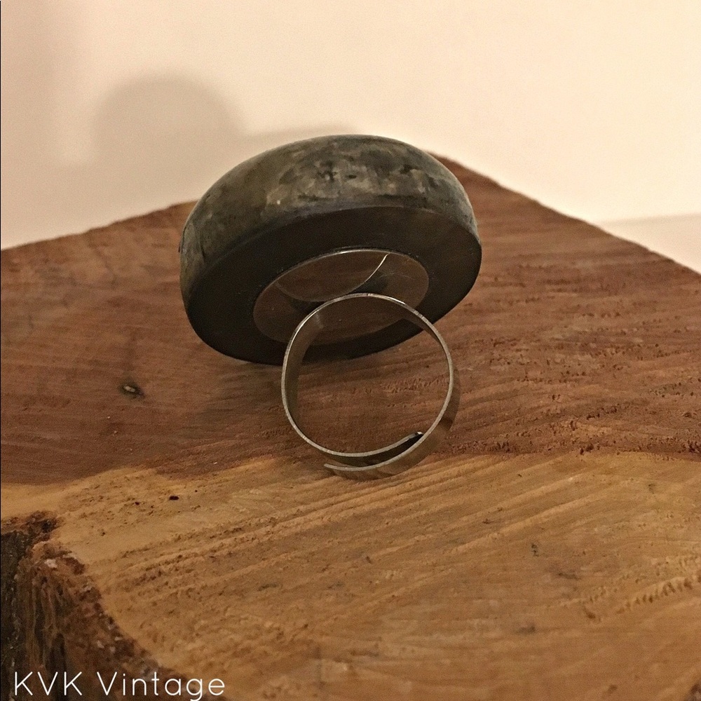 Vintage Round Disc Adjustable Ring - image 2